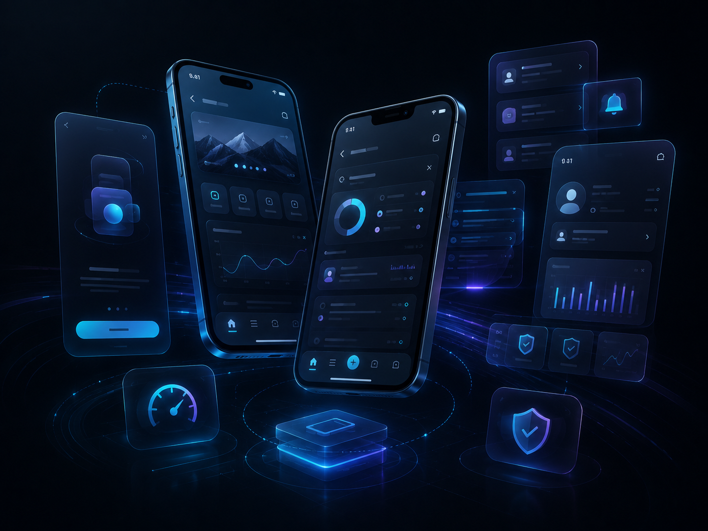Mobil uygulamalar için telefon arayüzü görseli